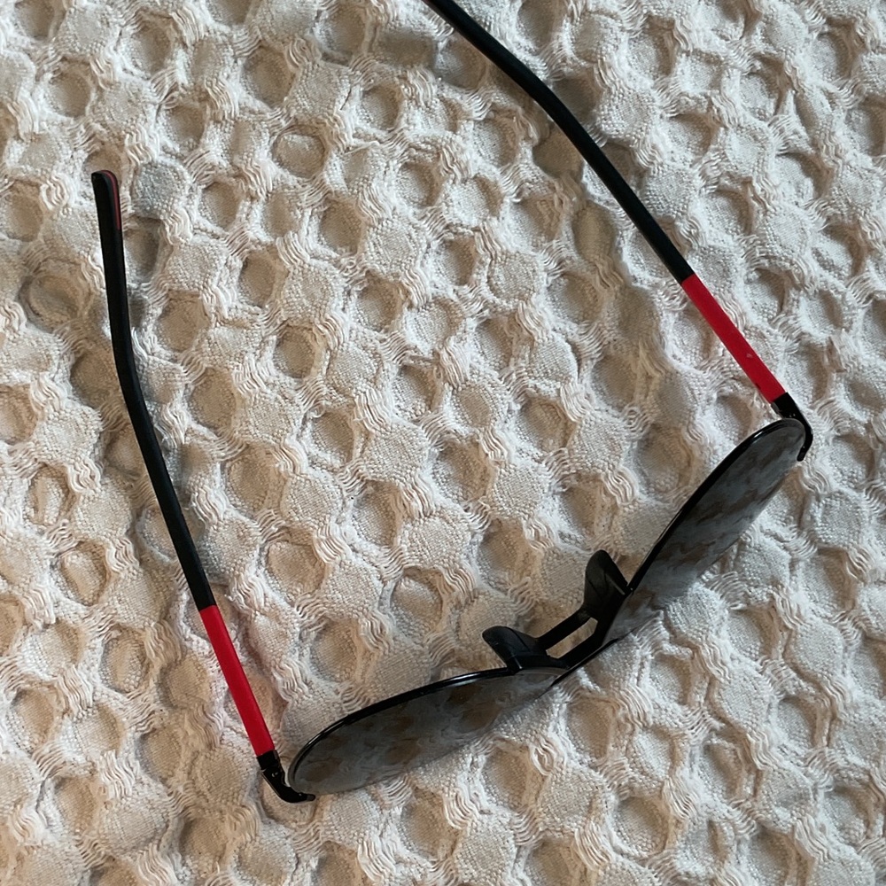 Prada Black Sunglasses with Red Temple Tips - Picture 5 of 5